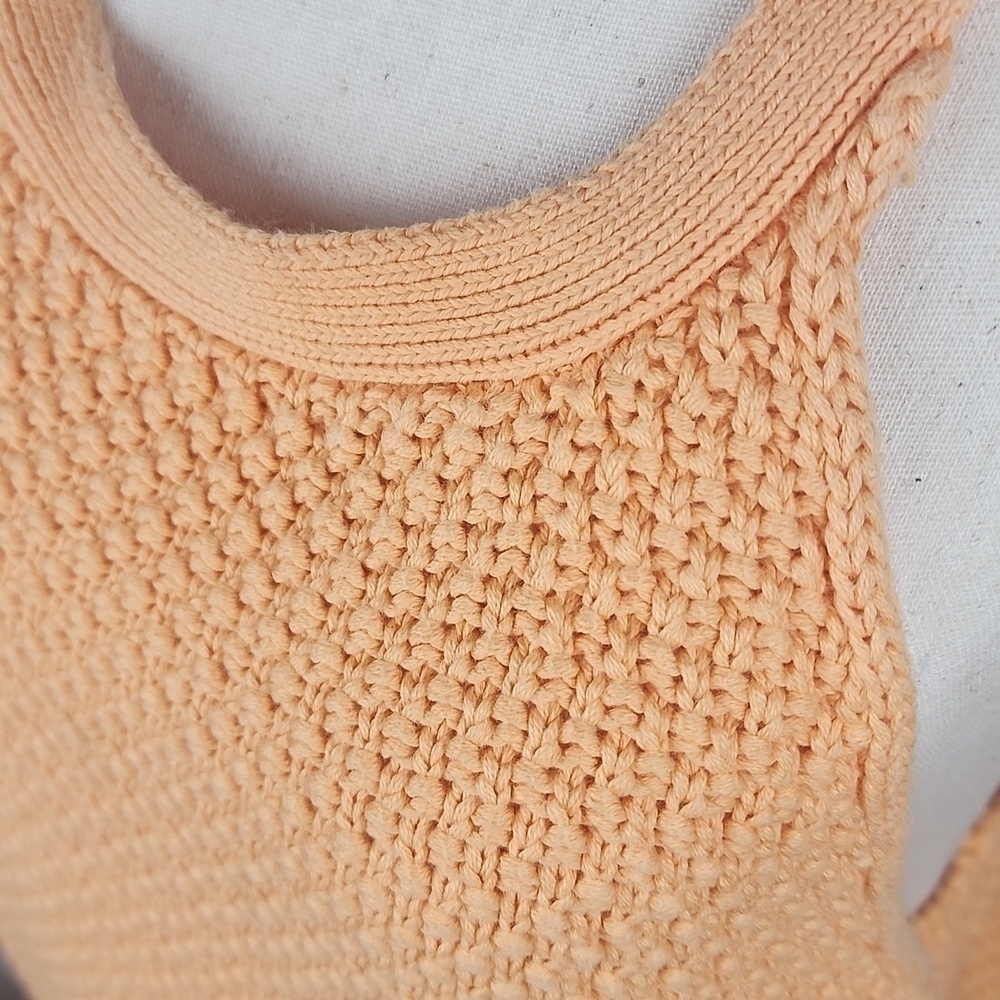 Heavy Knit Cotton Sweater Halter Tank Top XL Boxy Relaxed Oversized Fit - Picture 2 of 11